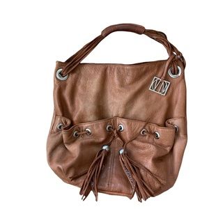 Leather Bag Bucket hobo style Tan